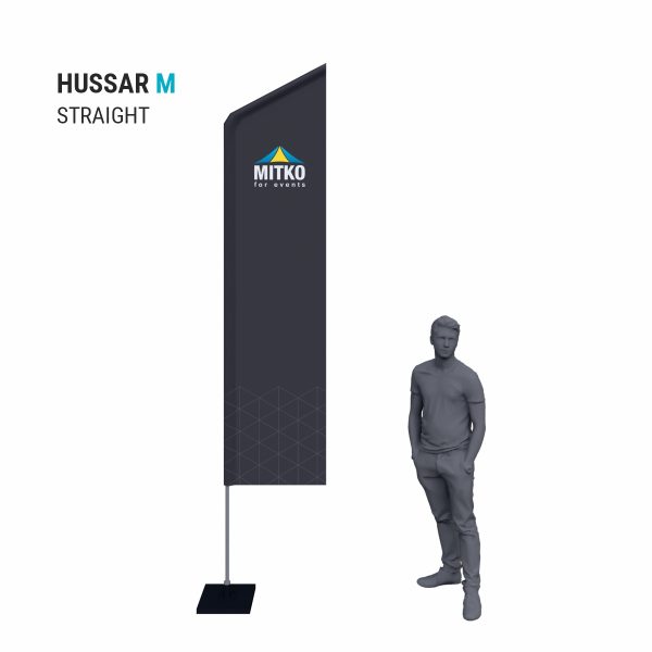 Reclamevlag Hussar M (65x275 cm) met een aluminium mast