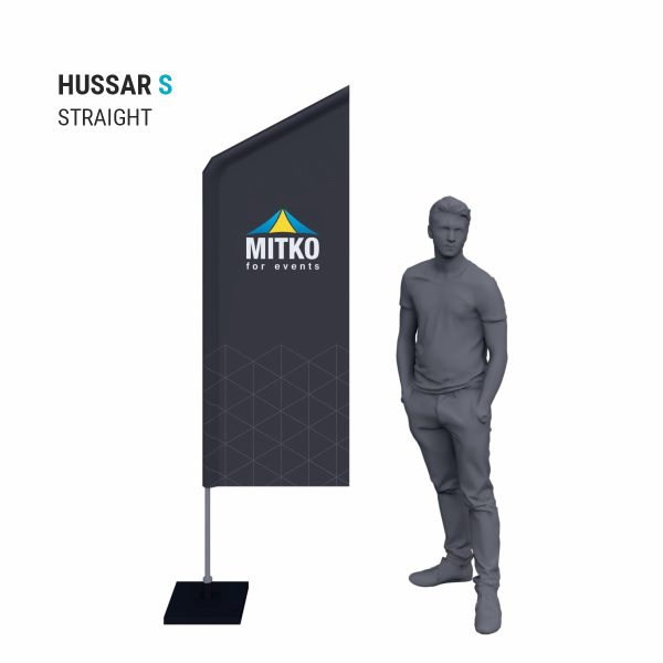 Reclamevlag Hussar S (65x177 cm) met een aluminium mast