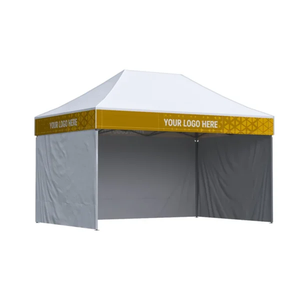 Vouwtent 3x4,5 Octa Pro met bedrukking van 4 dakranden, 3 zijwanden zonder bedrukking: Polyester