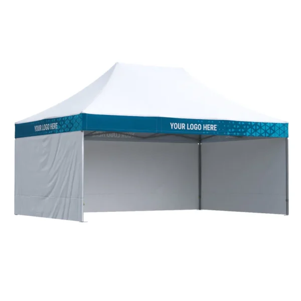 Vouwtent 4x6 Octa Pro met bedrukking van 4 dakvlakken + 3 zijwanden zonder bedrukking: Polyester