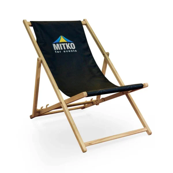 Houten reclamestrandstoel met een willekeurige bedrukking