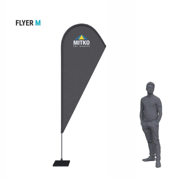 Reclamevlag Flyer M (90x235 cm) met aluminium mast