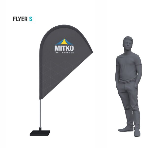 Reclamevlag Flyer S (90x135 cm) met aluminium mast