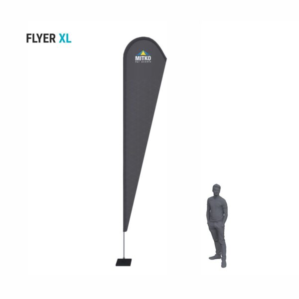 Reclamevlag Flyer XL (90x430 cm) met aluminium mast