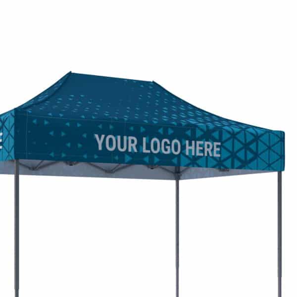 Střecha pro nůžkový stan 2×3 s reklamním potiskem.